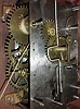 Joseph Ives, Bristol, Conn., 8 days, time and strike, weight iron and brass movement mirror wall clock, c1818