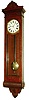 New York Standard Watch Co., Jersey City, N.J., "Fisher Electric Clock" wall clock, time only, electric movement with second's beating pendulum in an oak veneer case with painted metal dial, c1896