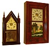 Clocks- 2 (Two):  J. J. Beals, Boston, MA 8 days, time/strike/alarm spring driven steeple clock, c1855. The second is a Chauncey Jerome, Bristol, Conn.30 hours, weight driven time and strike, OG clock, c1842.