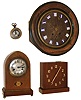 Clocks- 4 (Four):  small beehive style case German 8 days, spring driven time and strike, clock, c1900. The second is a Hamburg-American 30 hours, timepiece adapted for saving coins via slot in case top, c1940. The third is a French gallery wall clock with 8 days, time and strike, movement, c1900. The fourth is a small French or German movement adapted to a later heavy brass case, c1900.