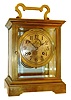 Seth Thomas Clock Co., Thomaston, Conn., "Carriage no. 7", (variant) 8 days, time and strike, 7-jewel balance wheel movement, extra large carriage clock. There is some question as to whether this is a Seth Thomas as the movement and dial are not marked. There is an example in the catalog, but the model shown is only 9" tall. This model is 11.25" tall. It is a quality made American made clock and possibly by Seth Thomas and not shown in their catalog, c1909