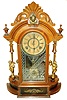 Ansonia Clock Co., Ansonia Conn., "Triumph", 8 days, time, strike and alarm oak mirror side mantel clock, c1880.