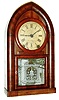Brewster & Ingrahams, Bristol, Conn., beehive or "Round Gothic" mantel clock, 8 days, time and strike, Kirk's Patent repeating brass movement with cast iron back plate in a mahogany veneer case with painted wooden dial and monochrome silk screened tablet, c1843