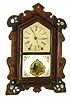 Litchfield Mfg. Co., Litchfield, Conn.8 days, time and strike, movement iron front shelf clock with MOP, c1854