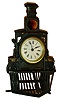 Ansonia Clock Co., New York, "Novelty No. 44" Locomotive Novelty Clock, 30 hours, time only balance wheel movement, c1886.