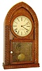 Forestville Mfg. Co., (J.C. Brown), Bristol, Conn., 8 days, time and strike, ripple molding round gothic or beehive shelf clock, c1845