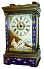 Repeating Carriage Clock, Chinese modern reproduction, with colorful enameled panels, 8 days, time and strike, late 20th century