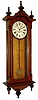 E. Howard and Co., Boston, "Regulator No. 59-8", walnut and maple 8 days, weight driven time only wall clock with 8" dial in Vienna regulator style, c1895