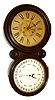 E. Ingraham Co., Bristol, Conn., "Ionic Calendar", 8 days, time and strike, double dial with B.B. Lewis calendar clock, c1886