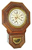 E. Ingraham & Co., Bristol, Conn., "8-Inch Drop Octagon", 8 days, spring brass movement wall calendar clock or timepiece, c1915