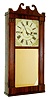 Jeromes & Darrow, Bristol, Conn., 30 hour, time and strike, weight wood movement reeded pilaster & scroll top shelf clock, c1830