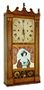 Unknown, (possibly a Jerome, Darrow & Co.), Bristol, Conn., 30 hour, time and strike, weight wood "groaner" movement, reeded pilaster & scroll top shelf clock, c1824