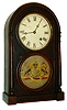 Noah Pomeroy (attributed to), Bristol, Conn., 8 days, fusee, time only, rosewood veneered case, c1865.  This clock was pictured in "A Survey History of the American Spring Driven Clock 1840-1860", a supplement to the NAWCC Bulletin, No. 9, Winter 1973, p45.