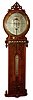 Joseph Davis & Co., 6 Kennington Park Road, London, England, "American Forecast Barometer", large bore mercury tube, thermometer, compass, and seven dials (one for each day of the week) to record barometric pressure in an ornate highly carved hard wood case with elaborate fretwork on inside and outside of lower glass, silvered dial and thermometer and ivory daily dials, c1890