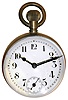 French 30 hours, glass and brass paperweight clock, jeweled movement, early 20th century