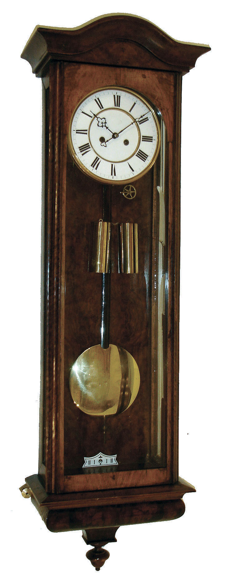 Clocks- 3 (Three) German 8 days,two weight time and strike, Vienna Regular style wall clocks in walnut cases, late 19th/early 20th century. — Antique Clocks Price Guide