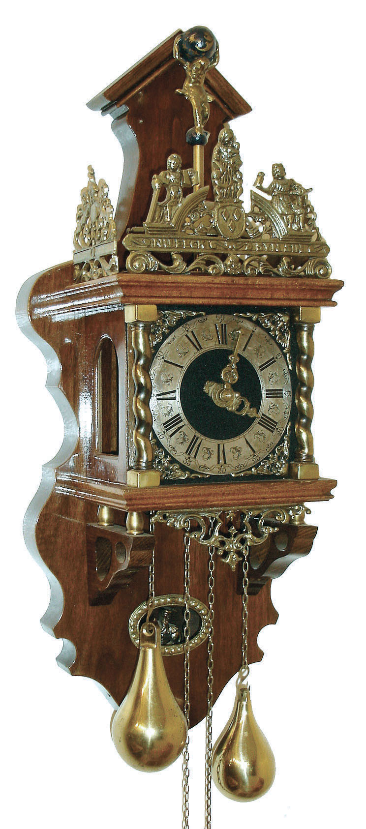 Clocks- 2 (Two): Dutch Zaandam hanging wall clock, and a reproduction gravity clock, both mid 20th century — Antique Clocks Price Guide