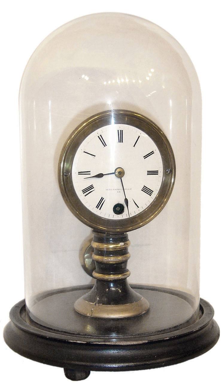 Seth Thomas' Sons & Co., New York, NY. "5002" model shelf clock with dome. 15 day spring driven timepiece movement. c 1875. — Antique Clocks Price Guide