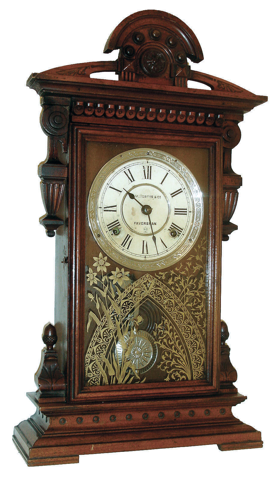 Seth Thomas Clock Co., Thomaston, Conn., "Concord" shelf clock, walnut case, 8 days, time and strike, spring movement with paper dial, c1892. — Antique Clocks Price Guide