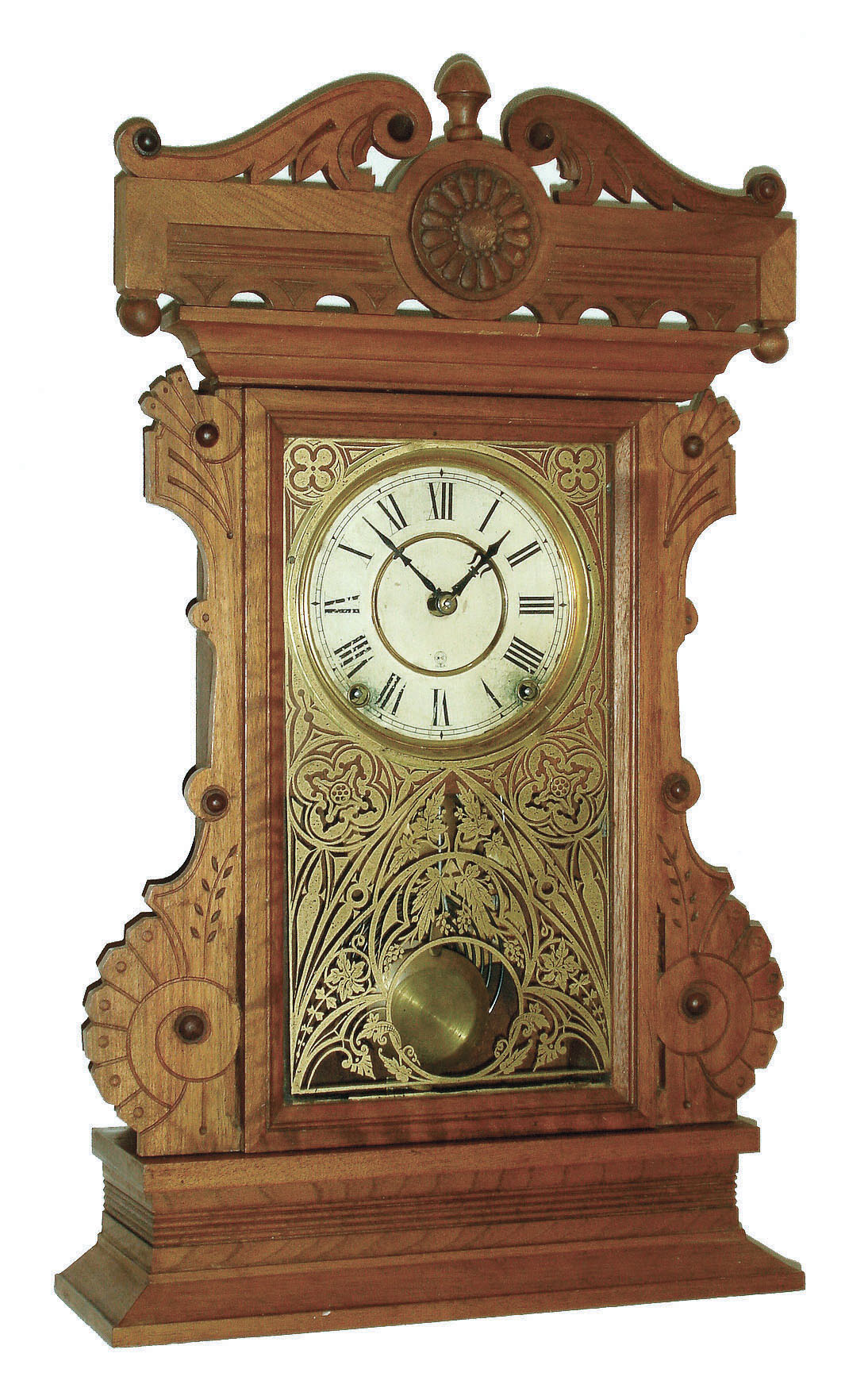 Seth Thomas Clock Co., Thomaston, Conn., "Madison" city series 8 days, time and strike walnut case mantel clock, c1886 — Antique Clocks Price Guide