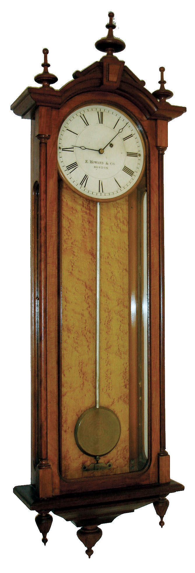 E. Howard & Co., Boston, Mass., "No. 59-12 Regulator" wall clock, 8 day time only, weight driven, c1880 — Antique Clocks Price Guide