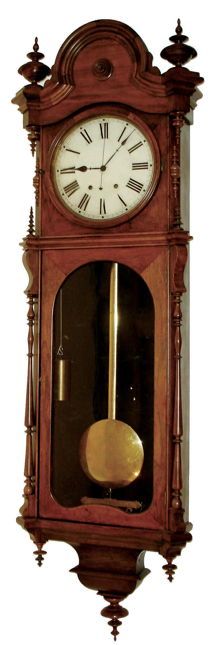 Welch, Spring & Co., Forestville, Conn., "Regulator No. 1" 8 day time only, nickel plated movement in rosewood case, c1874 — Antique Clocks Price Guide