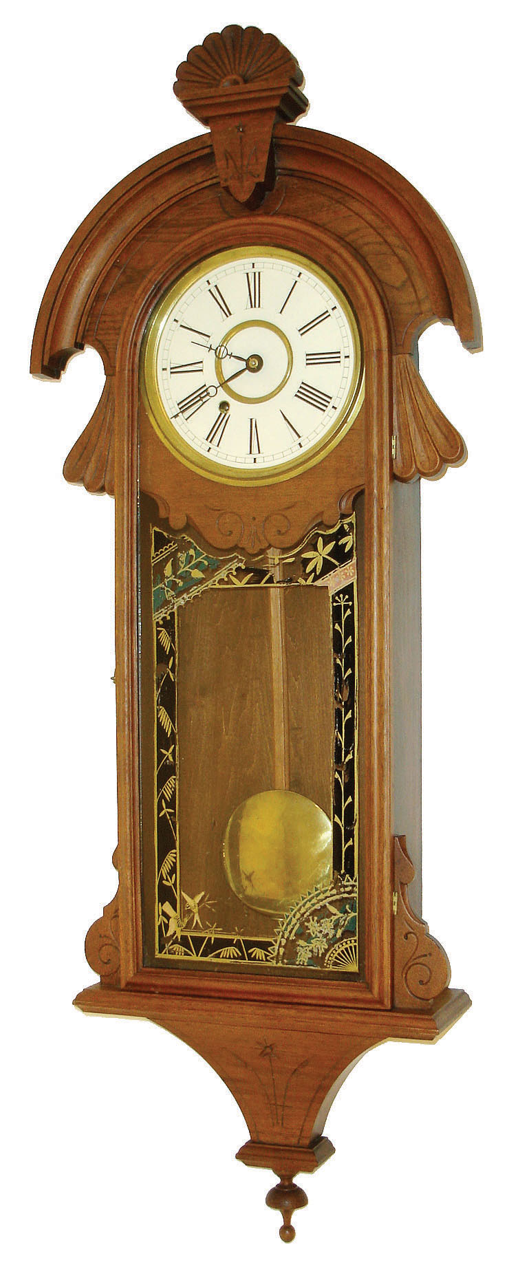 New Haven Clock Co., New Haven, Conn., "Cambria", 8 days, spring brass movement wall timepiece, c1880 — Antique Clocks Price Guide