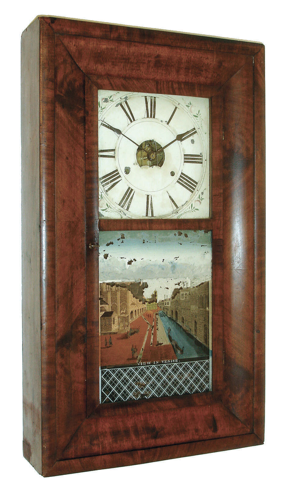 Birge, Peck & Co., Bristol, Conn large OOG shelf clock with 8 days, time and strike, weight driven brass strap movement, c1855. — Antique Clocks Price Guide