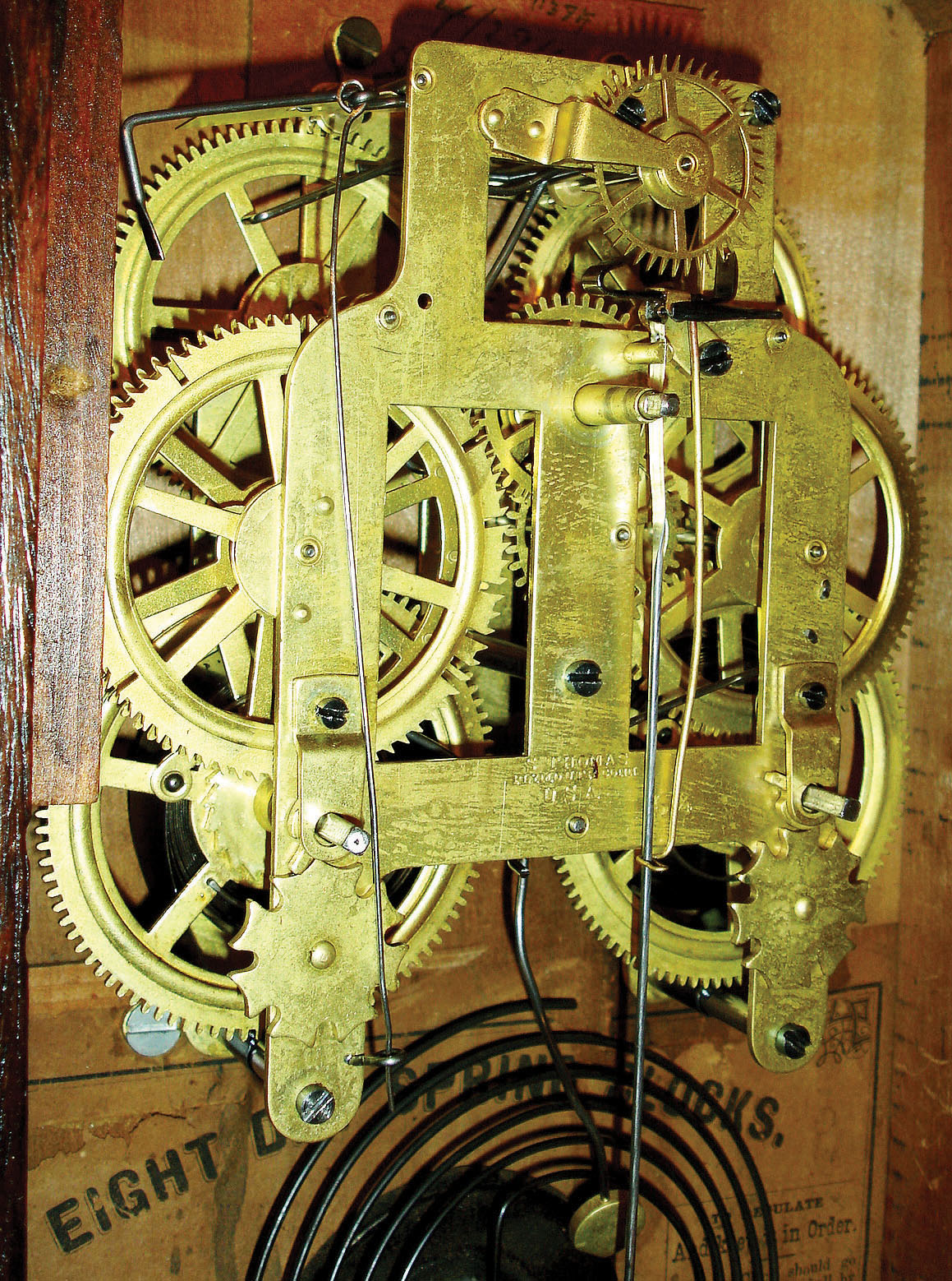 Seth Thomas Clock Co., Thomaston, Conn., "Column" model 8 day spring driven time and strike, shelf clock, c1875 — Antique Clocks Price Guide
