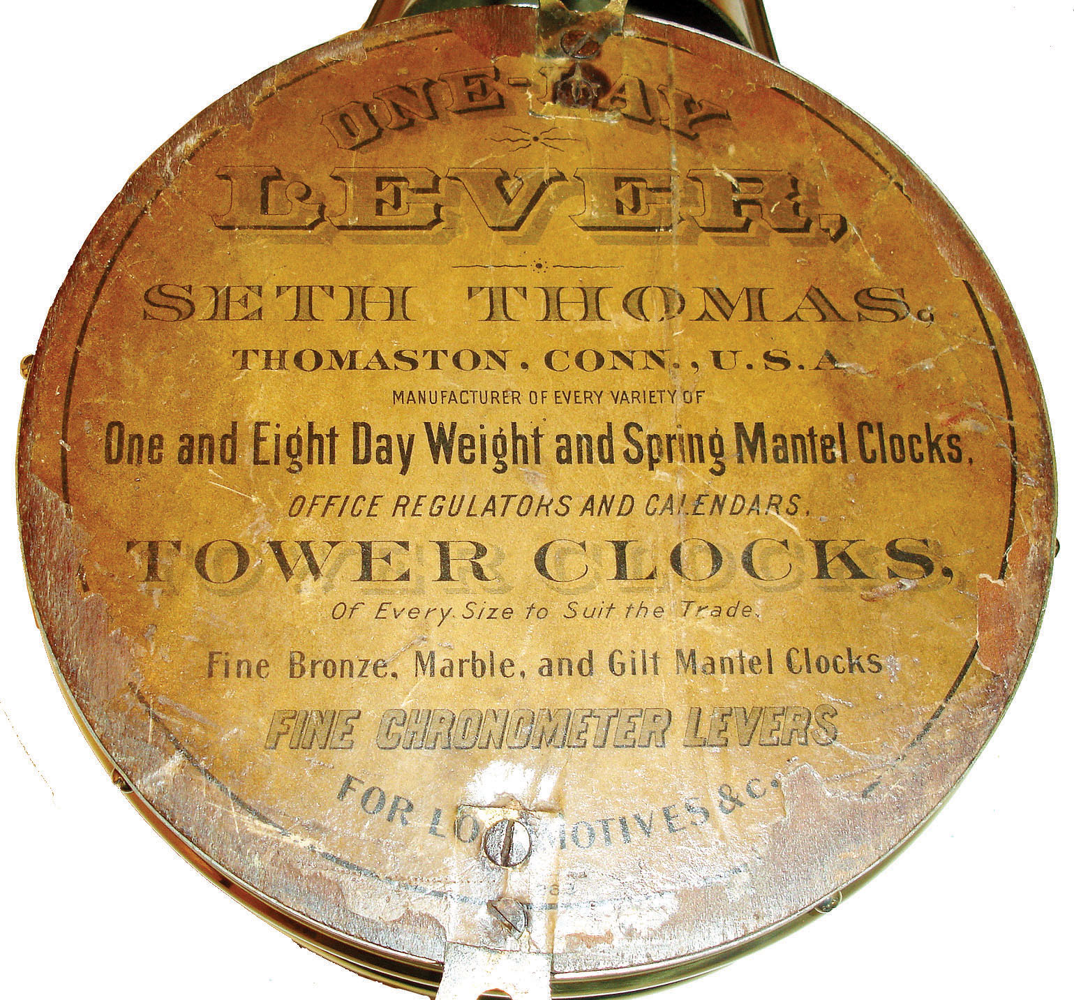 Seth Thomas Clock Co., Thomaston, Conn., "Yacht Clock" 30 hours, time & ship's bell striking clock with lever escapement in highly polished brass case, c1910. — Antique Clocks Price Guide