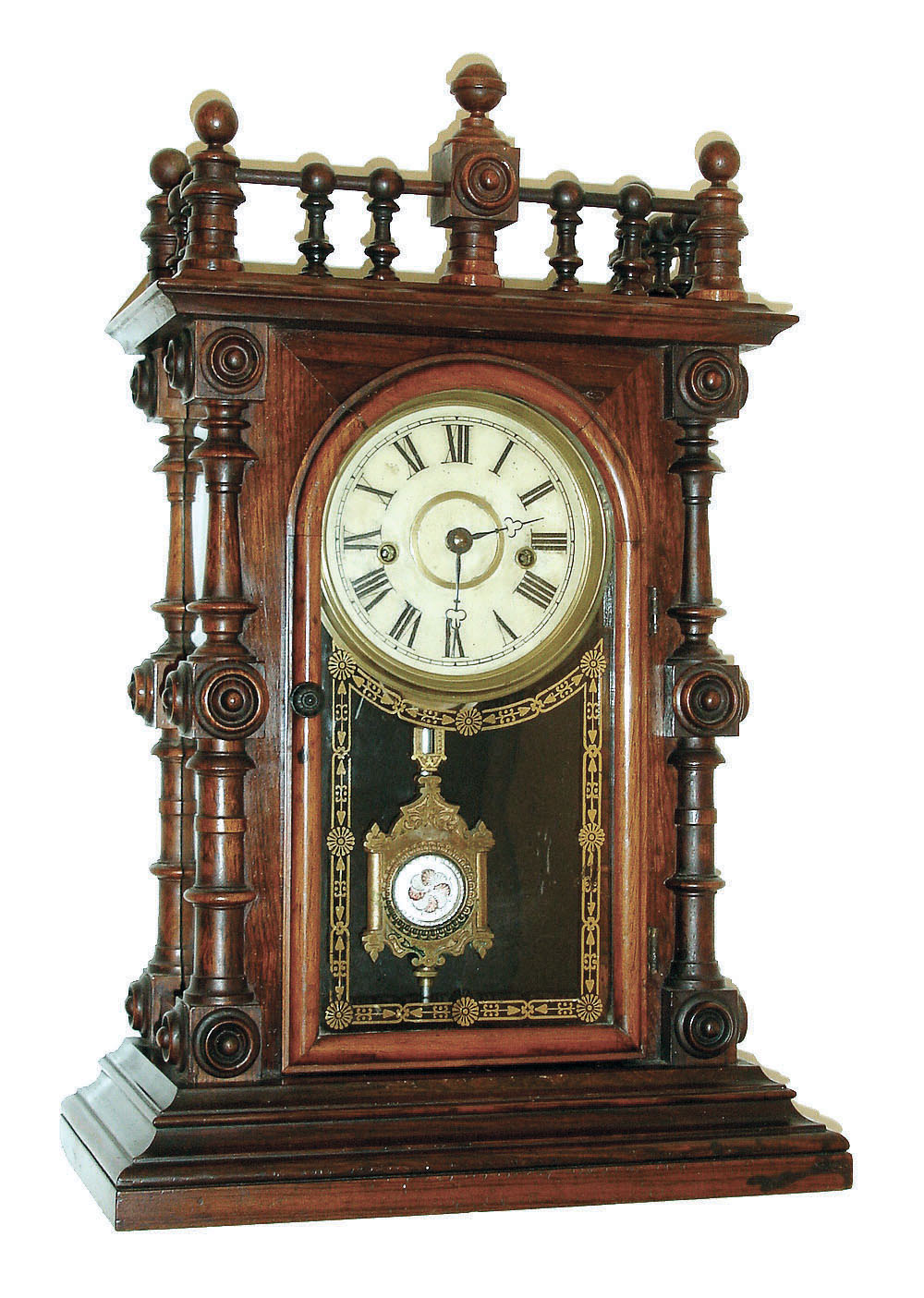 Welch, Spring & Co., Forestville, Conn., "Gerster, V.P.", 8-day, time and strike,, rosewood mantel clock, c1880 — Antique Clocks Price Guide