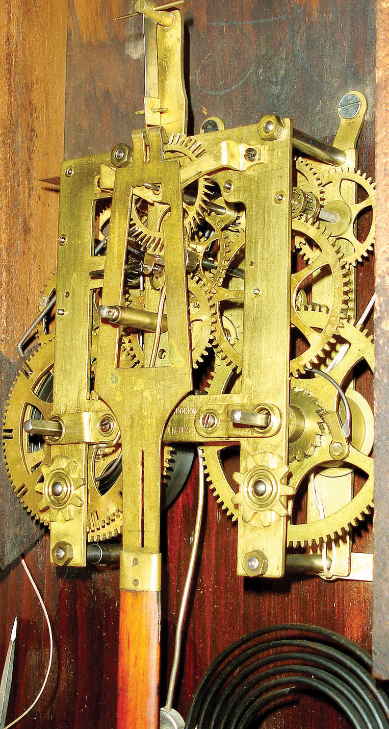 William L. Gilbert Clock Co., Winsted, Conn "Latona" model 8 day time & cathedral gong striking shelf clock in walnut case, c1885. — Antique Clocks Price Guide