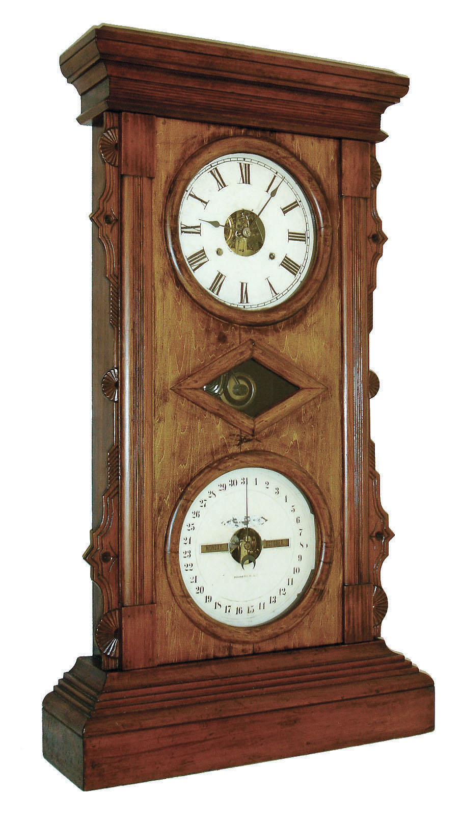 Seth Thomas Clock Co., Thomaston, Conn., 8 days, time and strike, weight driven movement with perpetual calendar in custom case. — Antique Clocks Price Guide