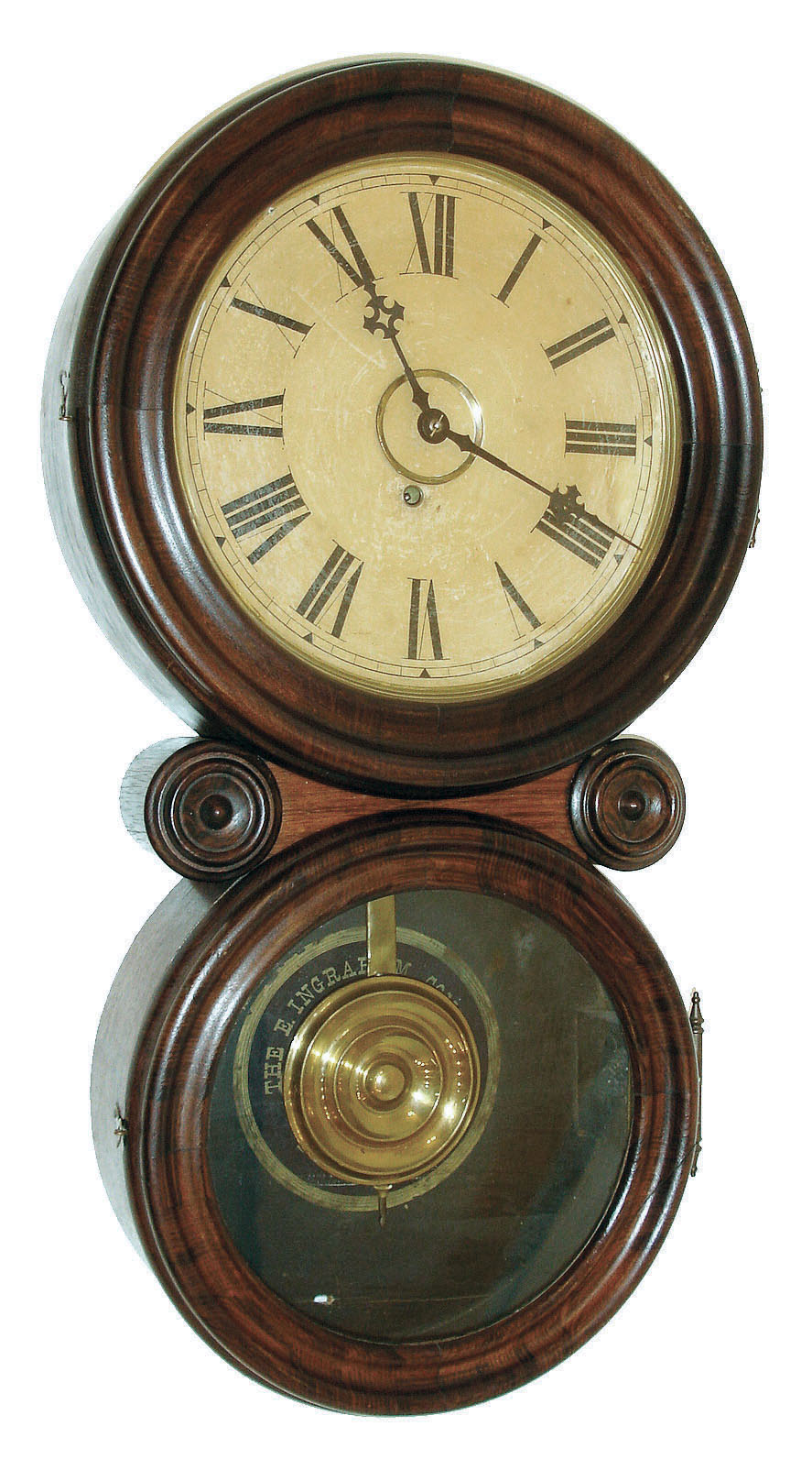 E. Ingraham & Co., Bristol, Conn., "Reflector", 8 days, wall timepiece, c1896 — Antique Clocks Price Guide