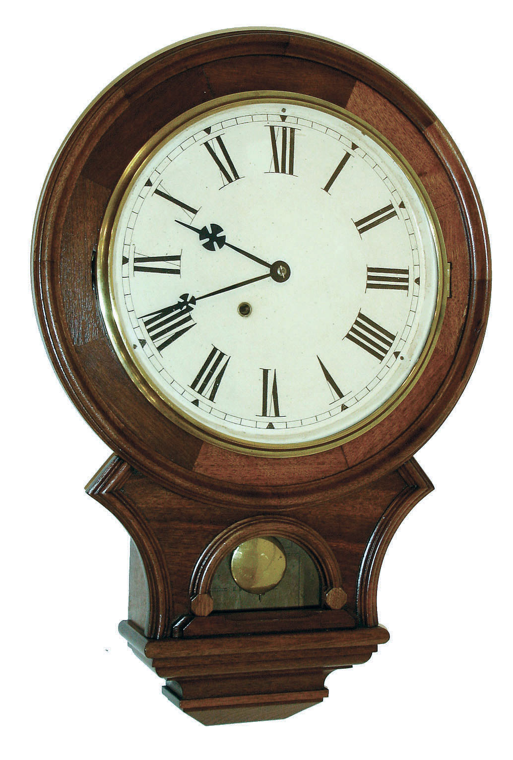 F. Kroeber Clock Co., New York, "Round Head". 8 day wall timepiece, c1875 — Antique Clocks Price Guide