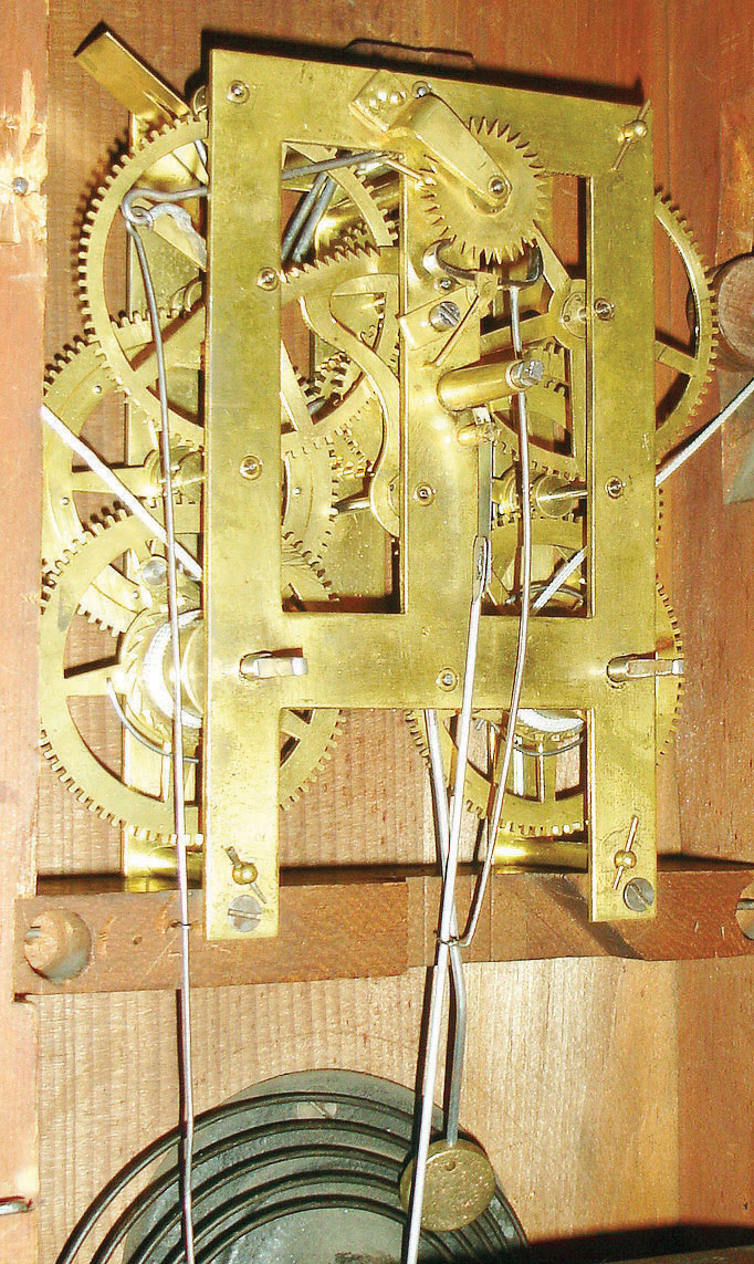 E. C. Brewster & Co., Bristol, Conn., 8 days, time and strike, column & cornice shelf clock, c1842. — Antique Clocks Price Guide