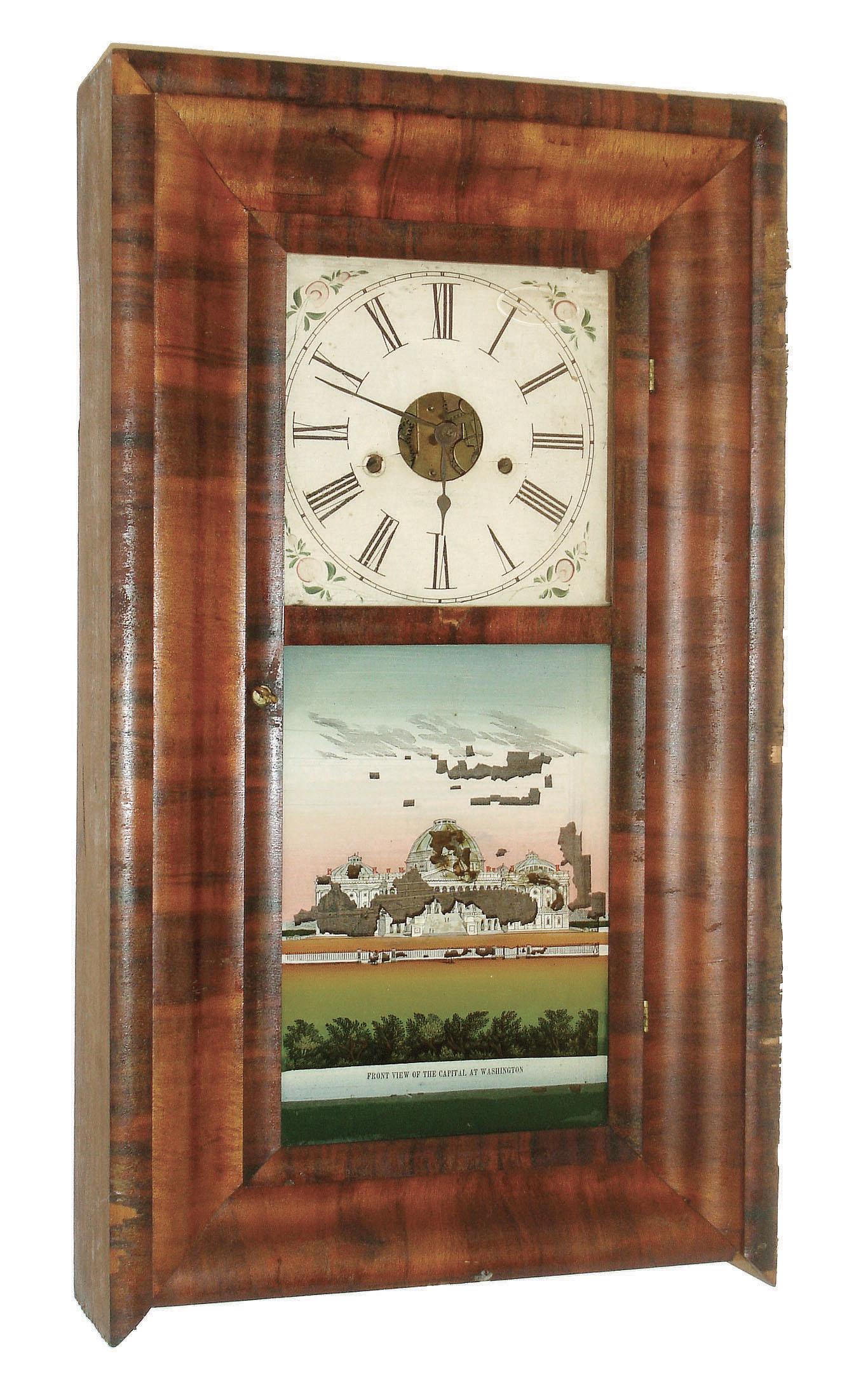 Clocks- 3 (Three): (1)Chauncey Jerome, Bristol, Conn., 30 hours, time and strike OG, c1845. (2)H. Welton, Terrysville, Conn., 30 hours, time and strike OG, c1845. (3)J.C. Brown, Forestville, Conn., 8 days, time and strike OOG, c1850. — Antique Clocks Price Guide