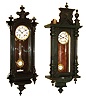 Clocks- 3 (Three) German 8 days, time and strike,, spring driven wall clocks in walnut cases, late 19th century.