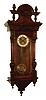 Clocks- 3 (Three) German 8 days, spring driven, time and strike, wall clocks in walnut cases, late 19th century.
