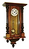 Clocks- 3 (Three) German 8 days, time and strike, spring driven R/A style wall clocks in walnut cases, late 19th century.