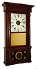 Clocks- 3 (Three): (1) Bench-made pillar & scroll with antique 30 hours, time and strike, wood movement; (2) Williams, Orten & Prestons & Co., Farmington, Conn., 30 hours, time and strike, wood movement with carved columns and plain splat case, c1837; (3) Birge & Fuller 8 days, strap brass time and strike, weight driven movement in column & cornice case, c1840.
