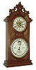 Ithaca Calendar Clock Co., Ithaca, NY, "No. 8 Shelf Library" 8 day spring driven time, strike, alarm and calendar shelf clock in a walnut case, c1880.