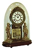 Ansonia Clock Co., New York, "Crystal Palace No. 1 Extra" shelf clock with spring driven 8 days, time and strike, (hour & half hour on bell) movement on a walnut base and under a period dome, c1880.