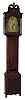 Read & Watson, Cincinnati, Ohio, tall clock, 30 hours, time and strike, wood movement in a cherry case with broken arch pediment, turned ebonized columns flanking hood and painted wooden dial with date calendar, c1815