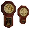 Clocks- 4 (Four) Bristol, Conn., wall clocks: (1) E. Ingraham & Co. "Hartford" 8 days, schoolhouse timepiece. (2) E. Ingraham & Co., "Lyric", 8 days, schoolhouse timepiece. (3) Sessions Clock Co., "Regulator No. 2", 8 days, wall timepiece. (4) Sessions Clock Co., "Regulator E", 8 days, calendar timepiece all c1910.