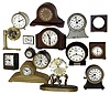 Clocks- 15 (Fifteen) alarm, novelty and 400-day: Ansonia "Square Pirate"; Benchmark world time quartz; Gilbert "Moonlight"; Sessions plug-in; Ansonia round alarm (no feet); two Westinghouse Automatic Electric Range clock/timers; Seth Thomas "Severn" and a second case with no movement; Ansonia cast metal; Westclox Big Ben; Waterbury miniature tambour; Prim, Czechoslovakia alarm; Elgin 7-jewel travel clock (no leather case) and German Kieninger small 400-day (no glass dome); early 20th century