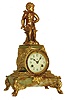 Waterbury Clock Co., Waterbury, Conn., for Jennings Bros, gilt metal and green onyx 8 days, time and strike, mantel clock, c1890