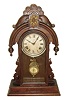 F. Kroeber Clock Co., New York, "Baltic" 8 days, time and strike, walnut shelf clock, c1888.