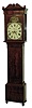 Scottish tall clock, 8 days, time and strike,, weight driven movement in a mahogany veneered case with painted iron dial with date calendar, c1840