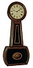 Howard & Davis, Boston, Mass., "No. 3 Banjo" regulator wall clock, 8 days, time only, weight driven movement in a rosewood grained case with papered metal dial and reverse painted tablets, c1860